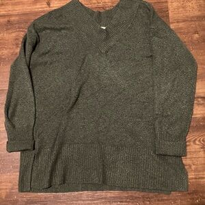 Very soft dark green v neck sweater